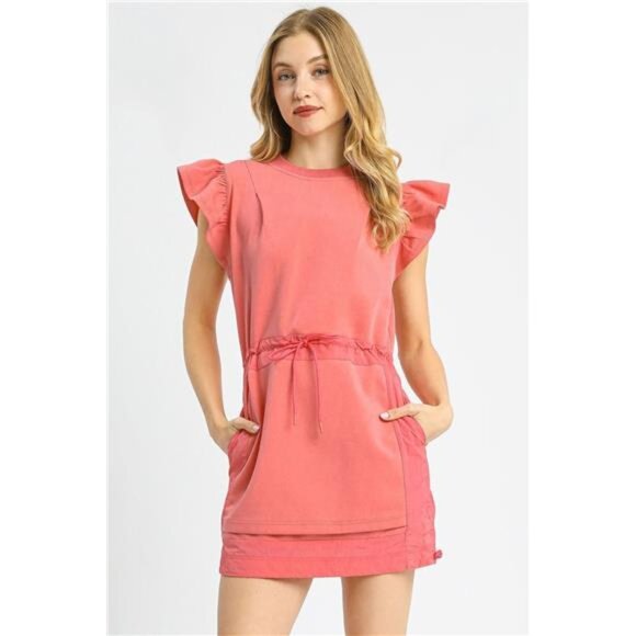 Umgee Dresses & Skirts - NWt Umgee Luxe knit‎ Ruffle Sleeve Drawstring Mini Dress